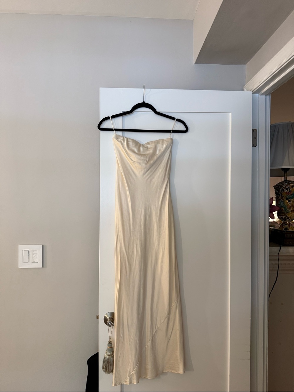 Reformation Silk Strapless Midi Dress